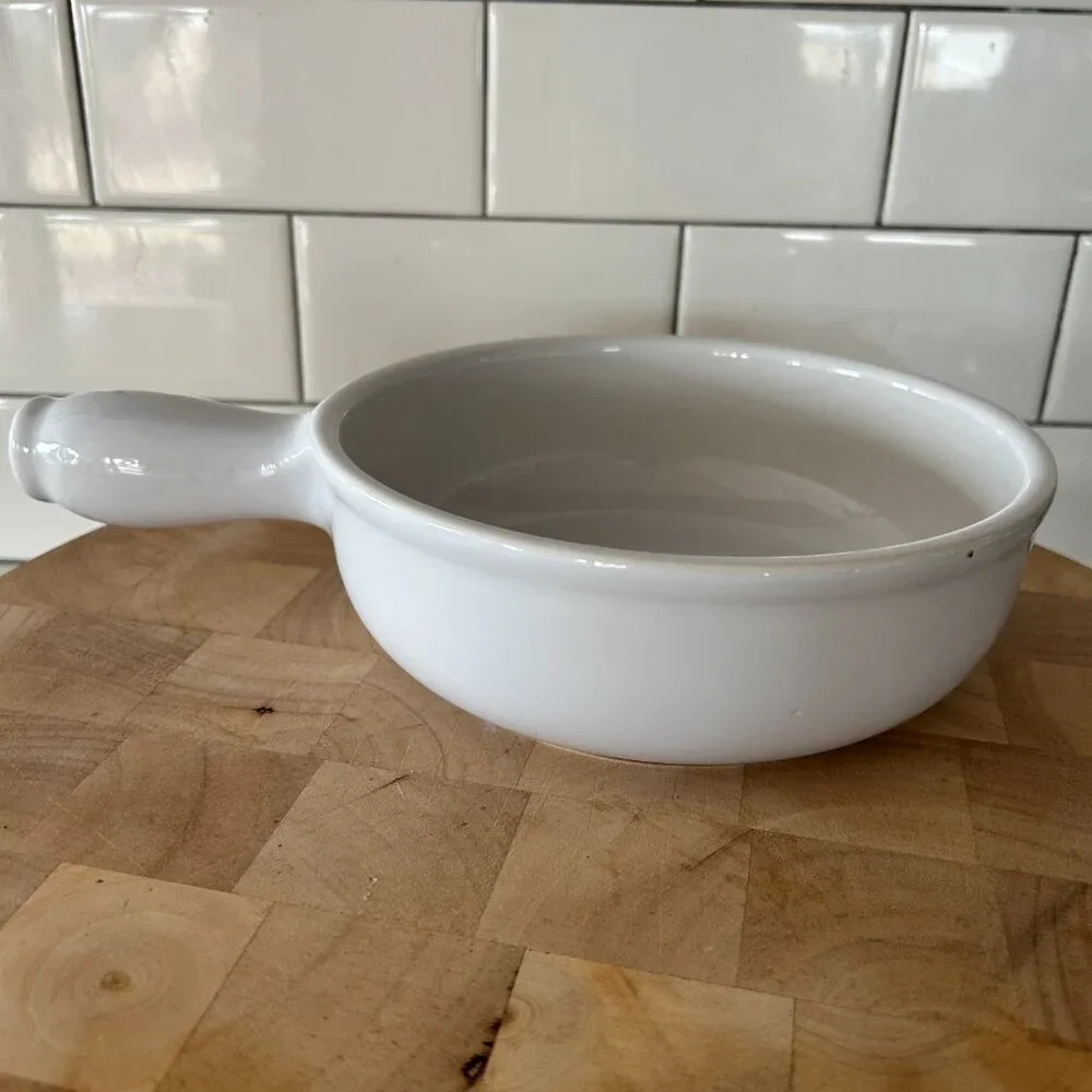 Emile Henry France White Fondue Pot